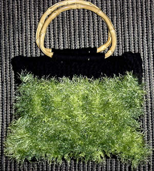 Grass is greener knitted purse