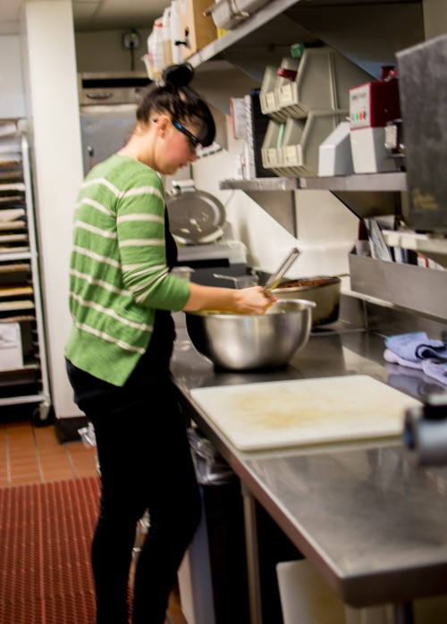 Making the custard for Crack Pie