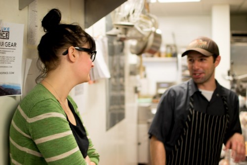 Working in the kitchen at Bin 707 Foodbar with Production Chef, Clint Schaefers