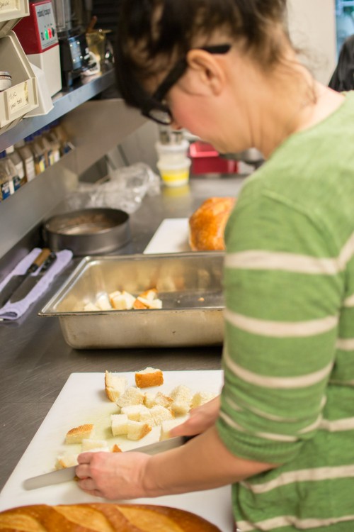 Prepping Bread Pudding