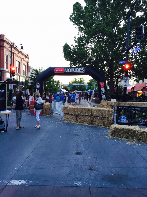 The start and finish at 5th and Main